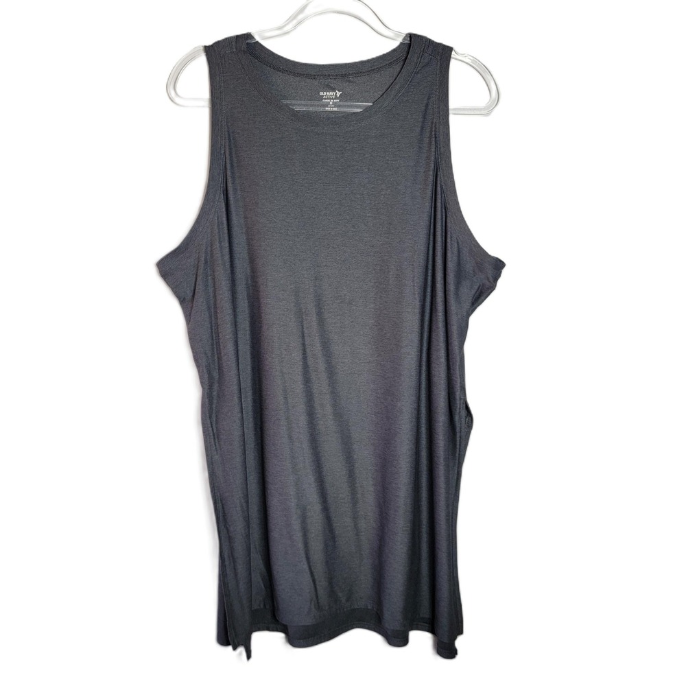 Old Navy Active Cloud 94 Soft Go-Dry Tank Top Womens XL Gray High Side Slits